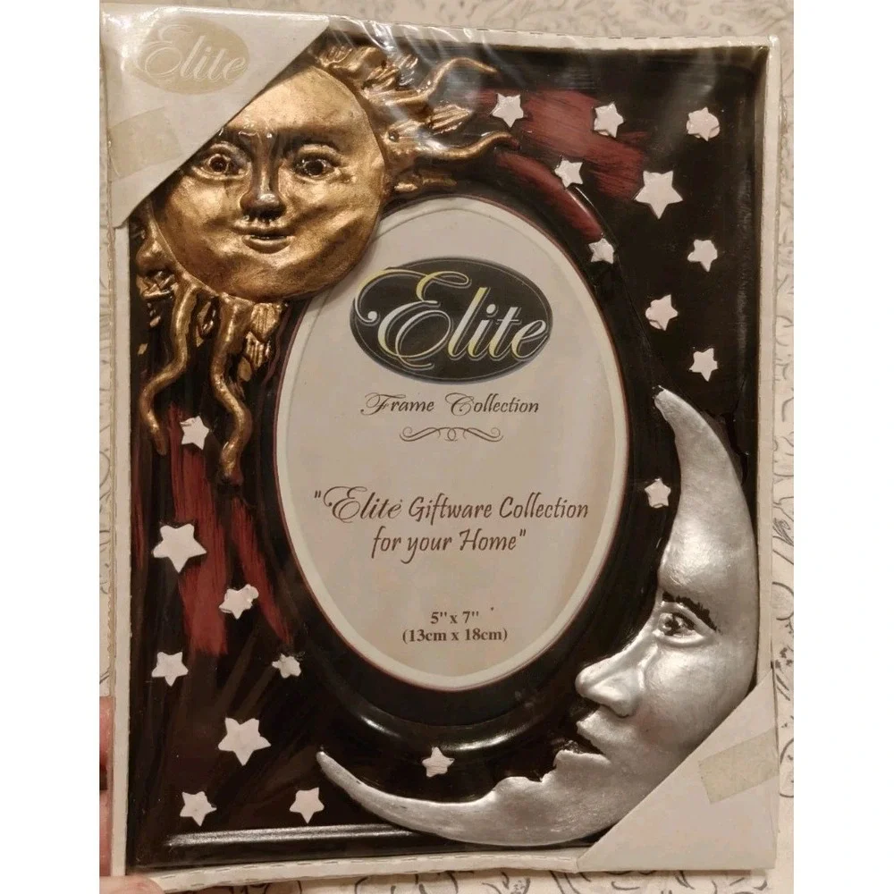 Elite Frame Collection Celestial Sun & Moon 5x7 Photo Frame Vintage Gift Decor